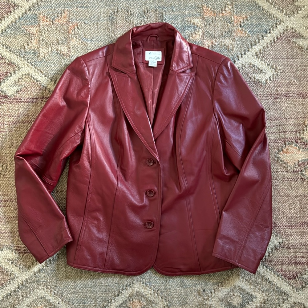 Red leather blazer-East 5th